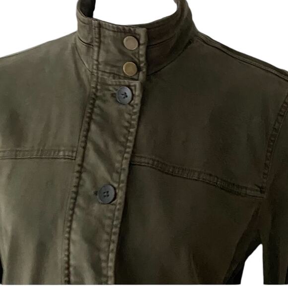 Lucky Brand Jacket Medium Fall Distressed Cargo Jacket Olive Military Utility - Picture 7 of 15